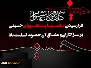فرا رسیدن تاسوعا و عاشورای حسینی بر عزاداران و عشاق آن حضرت تسلیت باد.