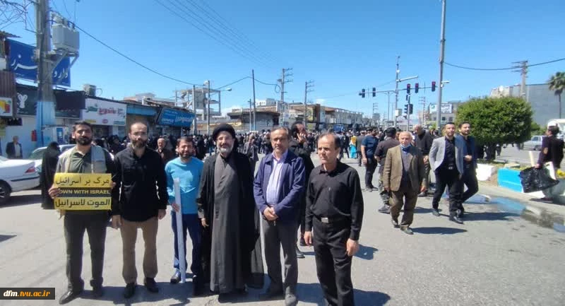 حضور پر شور کارکنان و دانشجویان دانشکده فنی و حرفه ای محمودآباد در راهپیمایی روز جهانی قدس 3