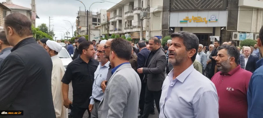 حضور ریاست و جمعی از کارکنان دانشکده  در مراسم تشییع پیکر شهید راه قدس 6