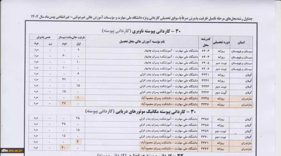 اطلاعیه اعلام تاریخ ثبت‌نام و انتخاب رشته در رشته های پذیرش دانشجو صرفاً براساس سوابق تحصیلی (بدون آزمون) کاردانی به کارشناسی ناپیوسته بهمن ماه سال 1404 دانشگاه‌ها و موسسات آموزش عالی 2