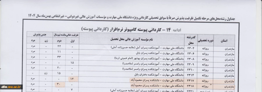 اطلاعیه اعلام تاریخ ثبت‌نام و انتخاب رشته در رشته های پذیرش دانشجو صرفاً براساس سوابق تحصیلی (بدون آزمون) کاردانی به کارشناسی ناپیوسته بهمن ماه سال 1404 دانشگاه‌ها و موسسات آموزش عالی 2