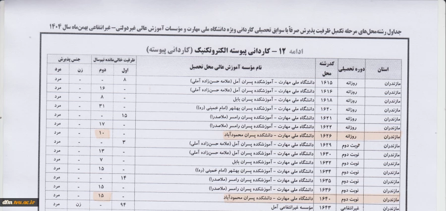 اطلاعیه اعلام تاریخ ثبت‌نام و انتخاب رشته در رشته های پذیرش دانشجو صرفاً براساس سوابق تحصیلی (بدون آزمون) کاردانی به کارشناسی ناپیوسته بهمن ماه سال 1404 دانشگاه‌ها و موسسات آموزش عالی 2